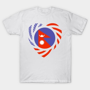 Nepalese American Multinational Patriot Flag (Heart) T-Shirt